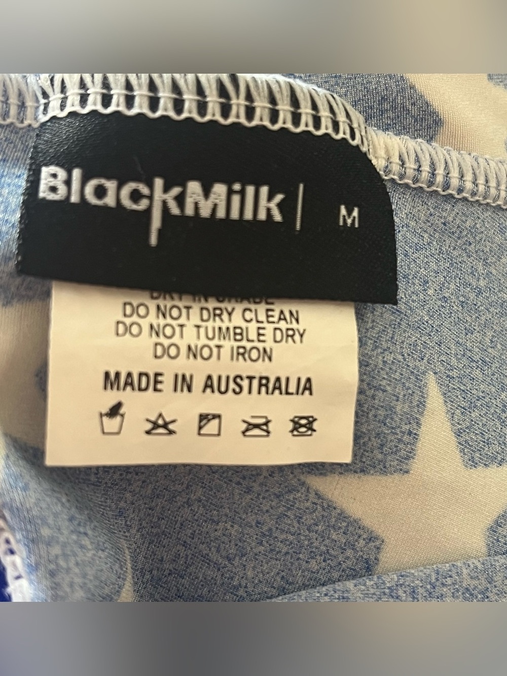 BlackMilk all over star print leggings blue background M bonus flag lips tank L - Picture 8 of 12